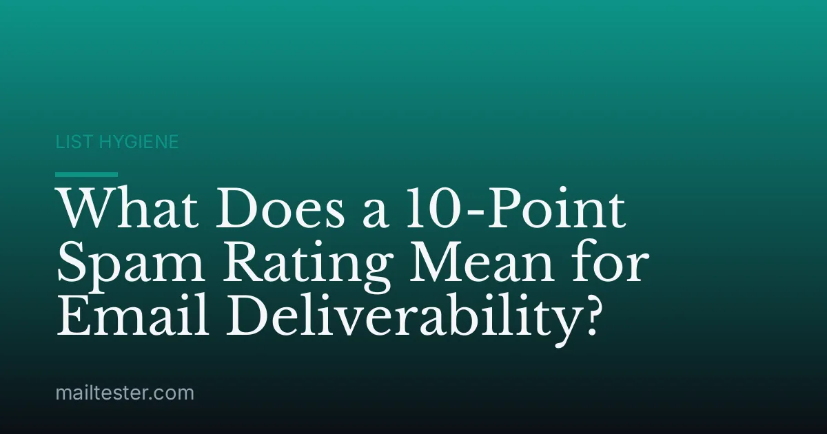 What Does a 10-Point Spam Rating Mean for Email Deliverability?