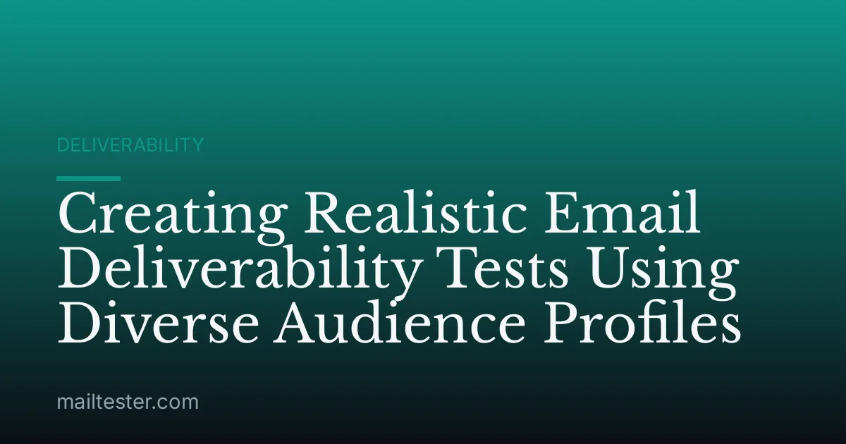 Creating Realistic Email Deliverability Tests Using Diverse Audience Profiles