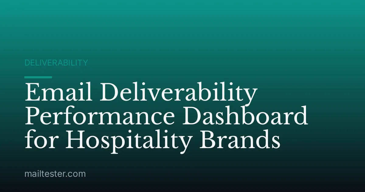Email Deliverability Performance Dashboard for Hospitality Brands