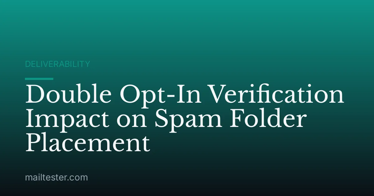 Double Opt-In Verification Impact on Spam Folder Placement