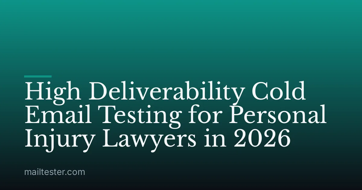 High Deliverability Cold Email Testing for Personal Injury Lawyers in 2026