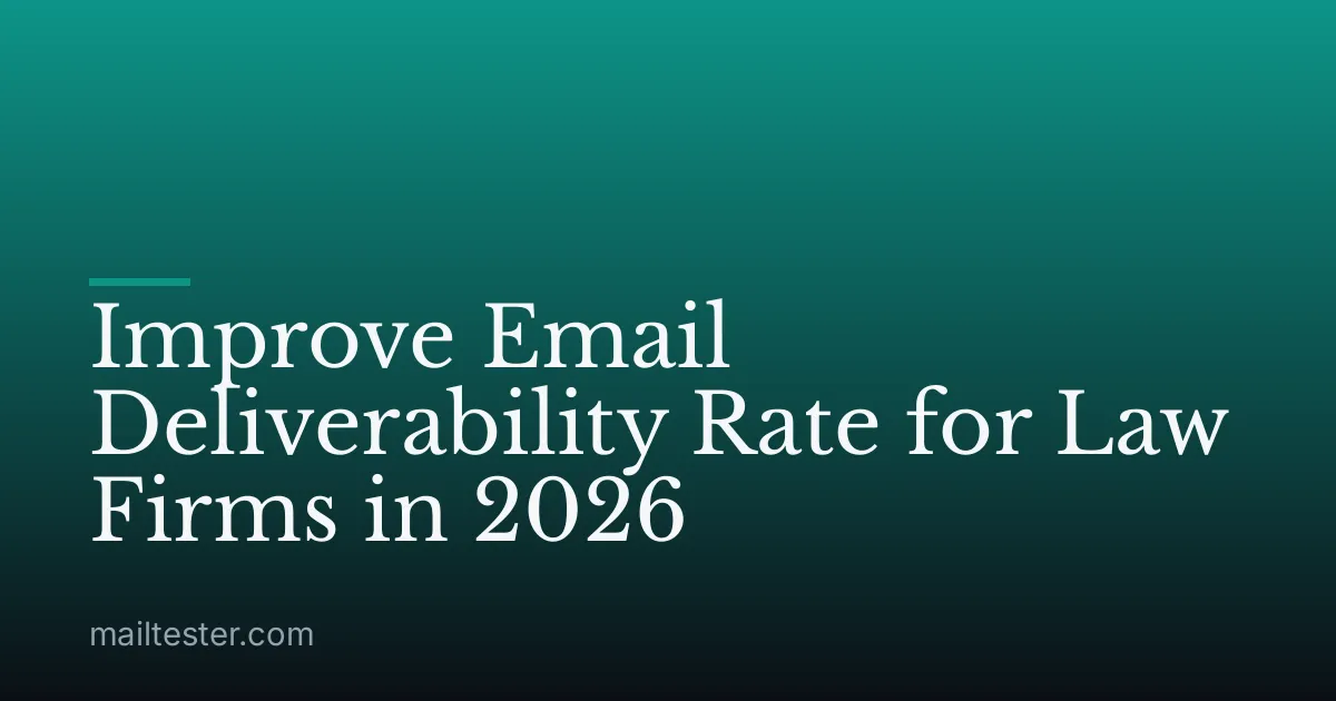 Improve Email Deliverability Rate for Law Firms in 2026