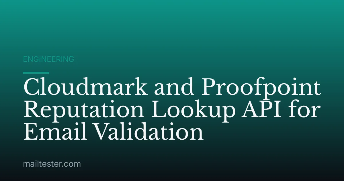 Cloudmark and Proofpoint Reputation Lookup API for Email Validation