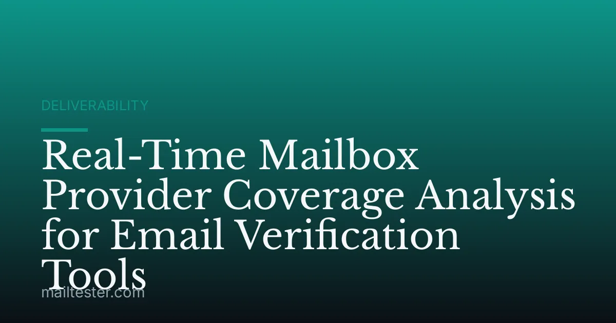 Real-Time Mailbox Provider Coverage Analysis for Email Verification Tools