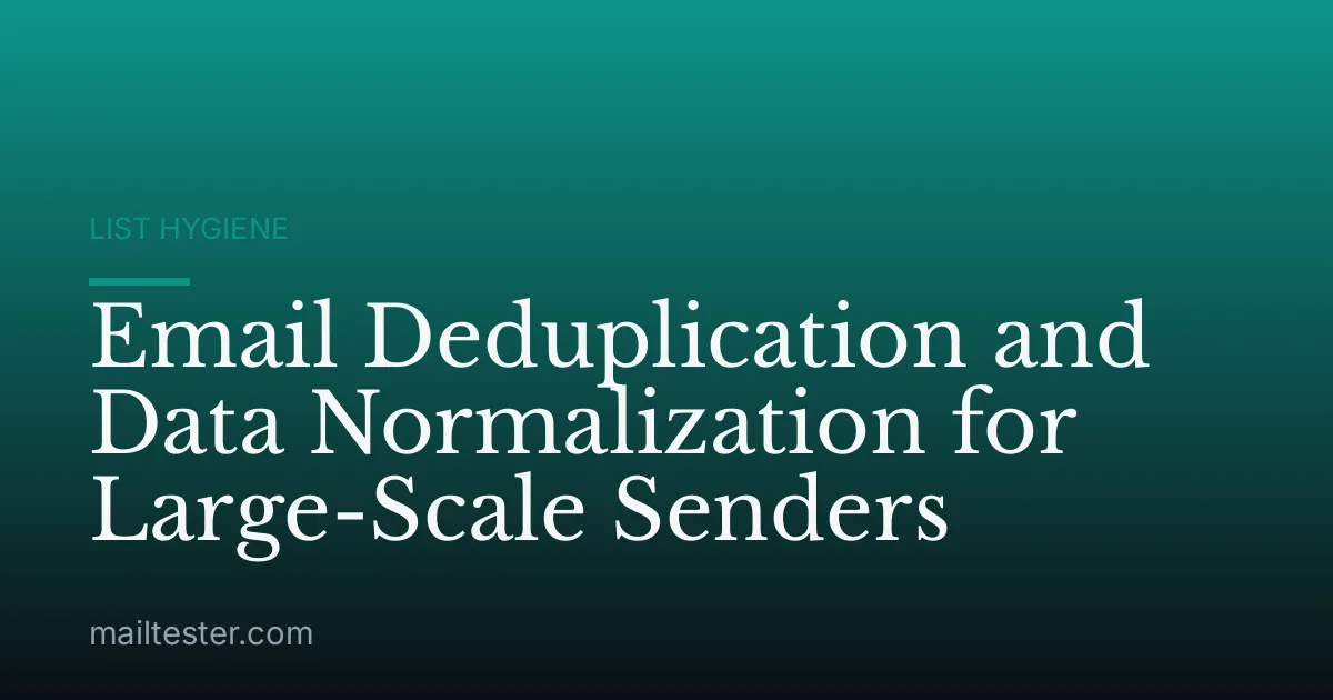 Email Deduplication and Data Normalization for Large-Scale Senders