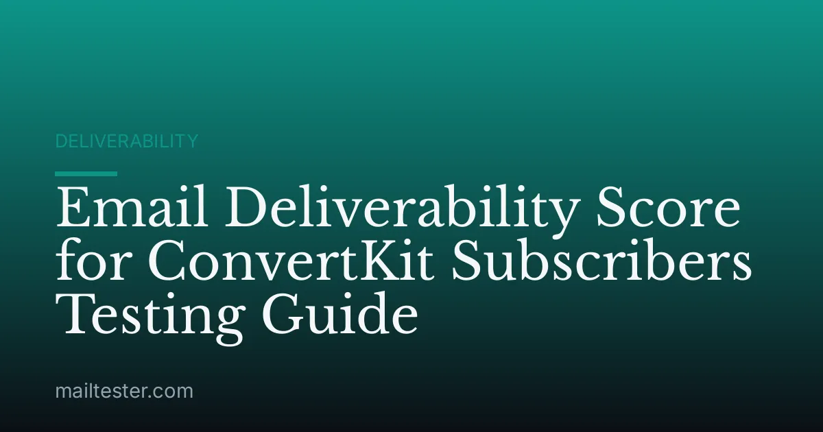 Email Deliverability Score for ConvertKit Subscribers Testing Guide