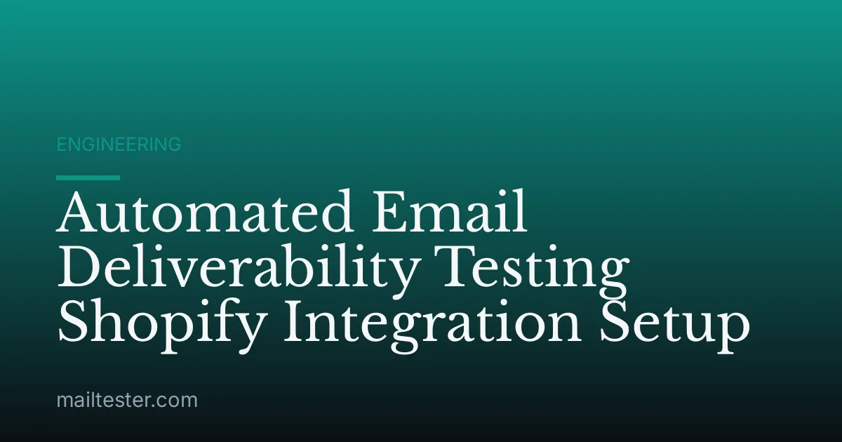 Automated Email Deliverability Testing Shopify Integration Setup