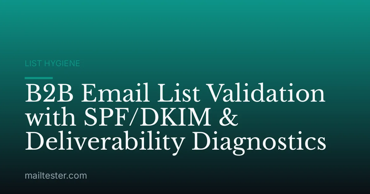 B2B Email List Validation with SPF/DKIM & Deliverability Diagnostics