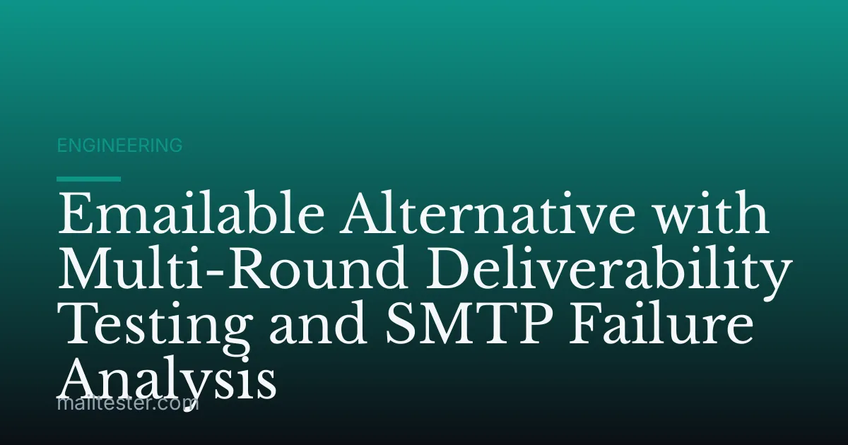Emailable Alternative with Multi-Round Deliverability Testing and SMTP Failure Analysis