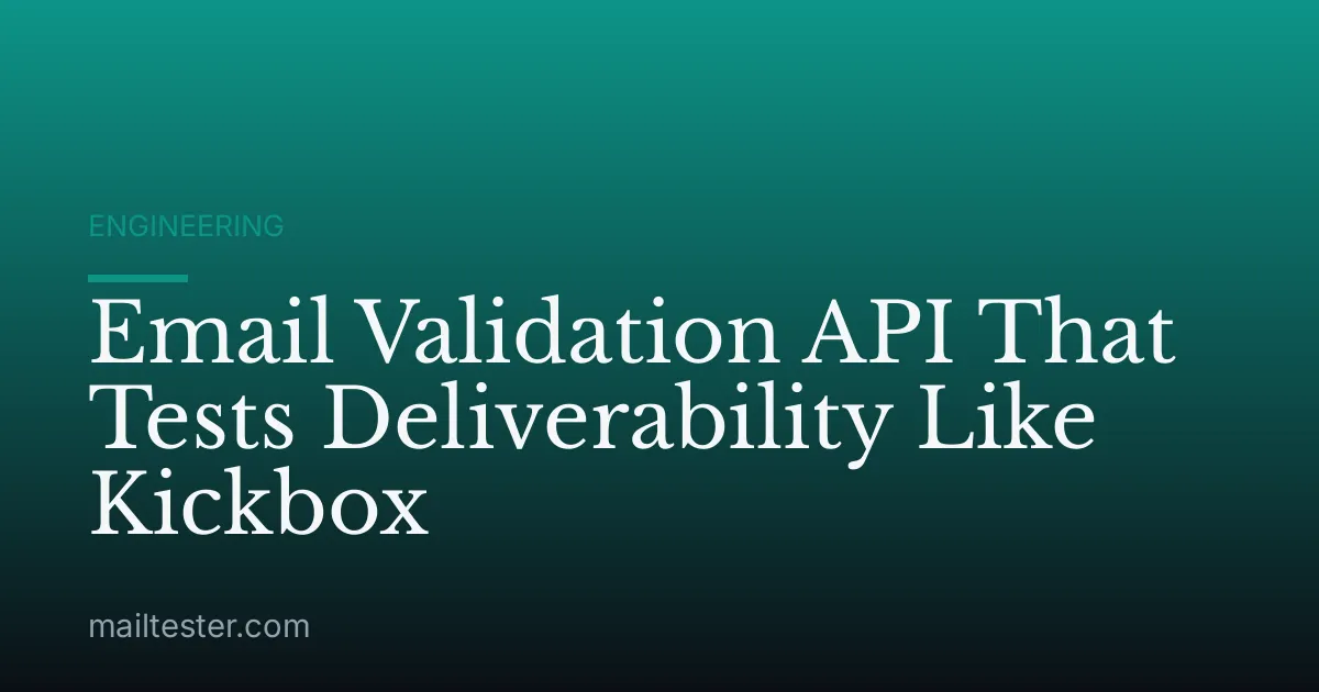Email Validation API That Tests Deliverability Like Kickbox