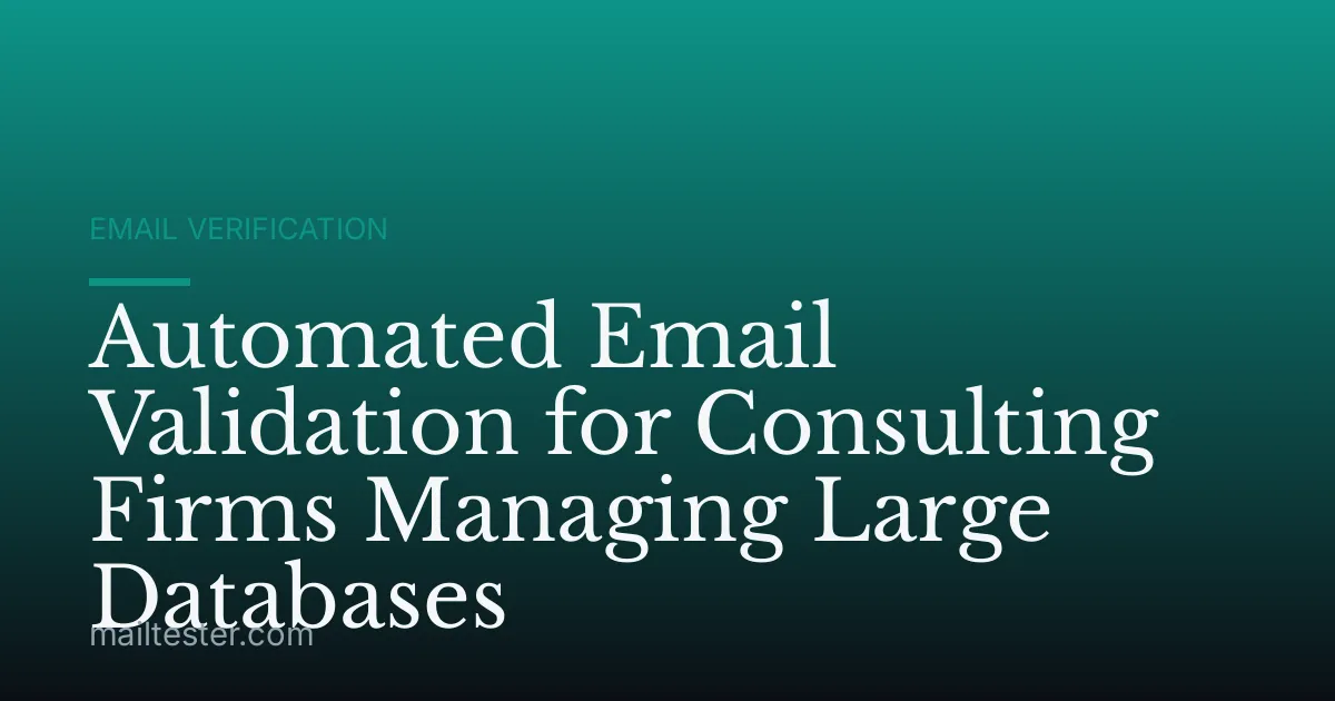 Automated Email Validation for Consulting Firms Managing Large Databases