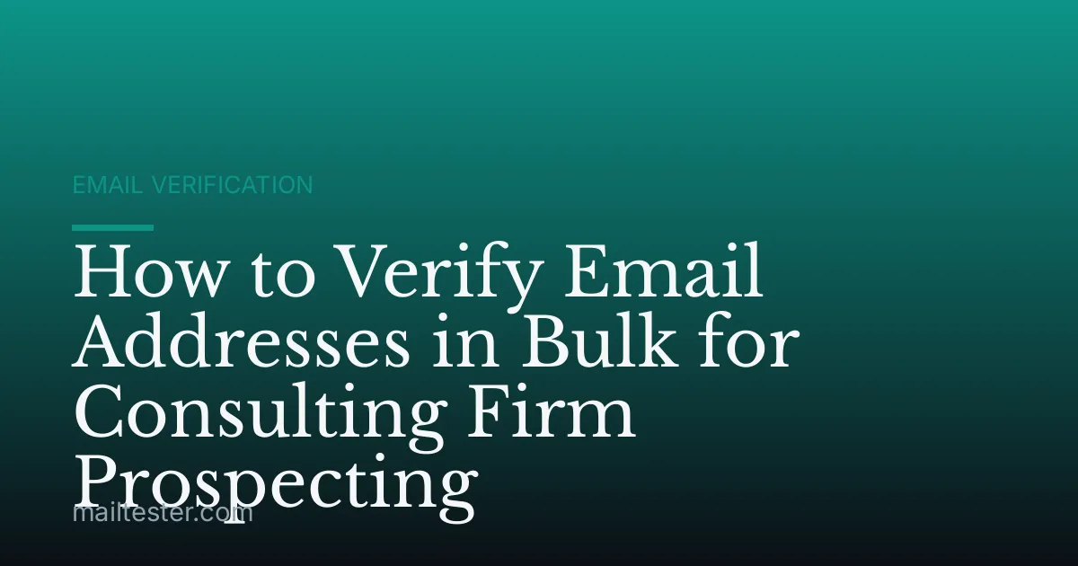 How to Verify Email Addresses in Bulk for Consulting Firm Prospecting