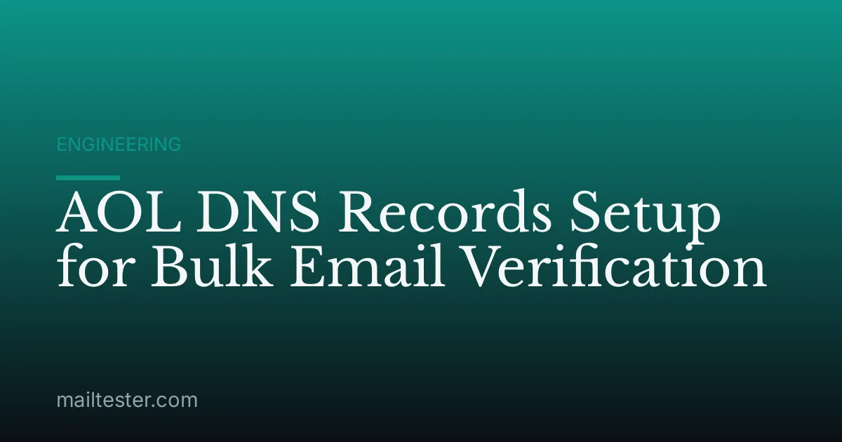 AOL DNS Records Setup for Bulk Email Verification