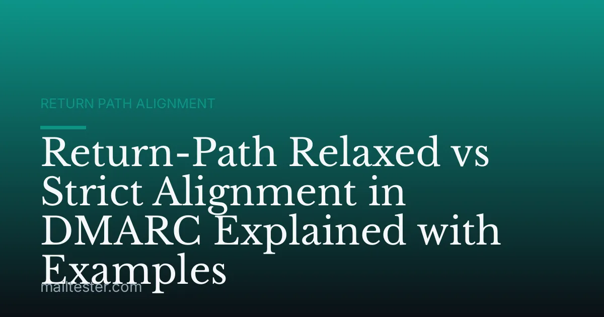 Return-Path Relaxed vs Strict Alignment in DMARC Explained with Examples