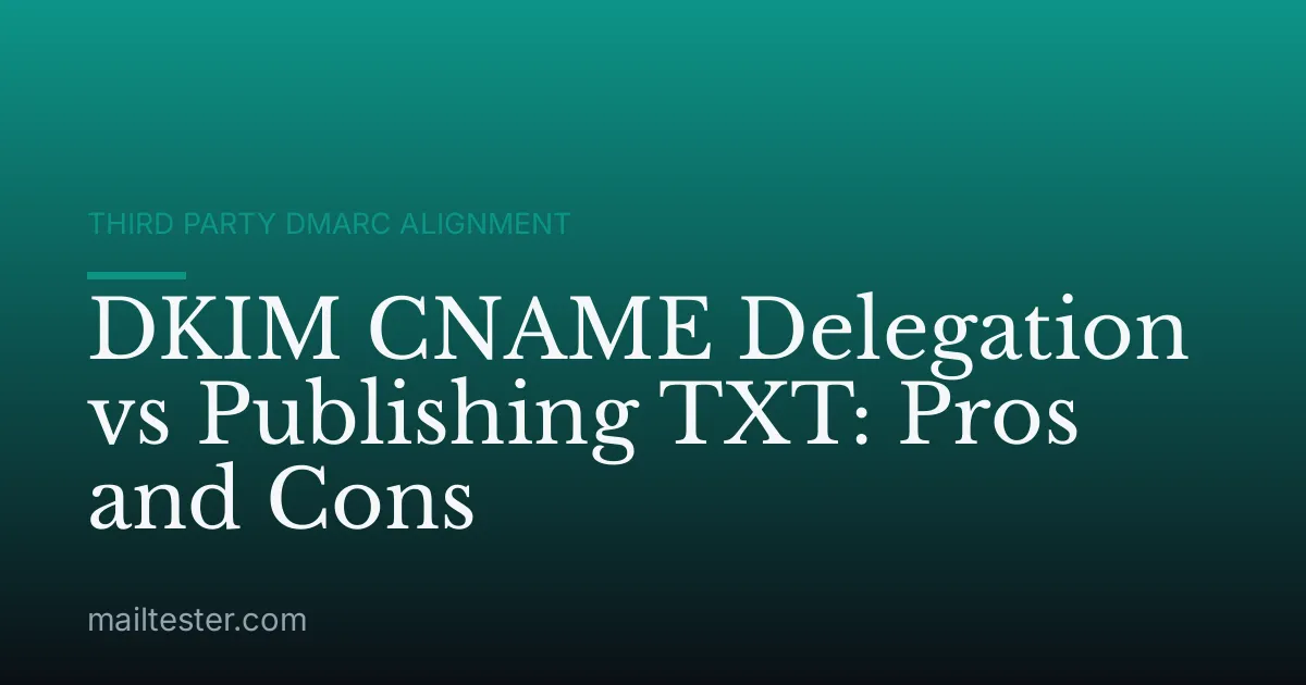 DKIM CNAME Delegation vs Publishing TXT: Pros and Cons