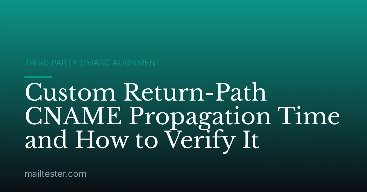 Custom Return-Path CNAME Propagation Time and How to Verify It
