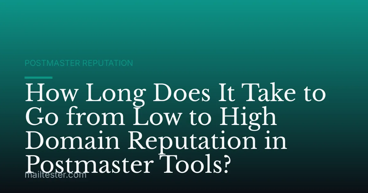 How Long Does It Take to Go from Low to High Domain Reputation in Postmaster Tools?