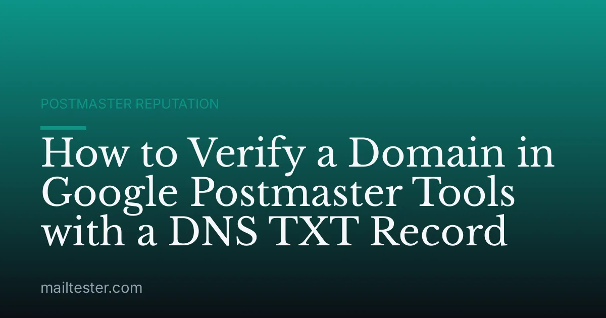 How to Verify a Domain in Google Postmaster Tools with a DNS TXT Record