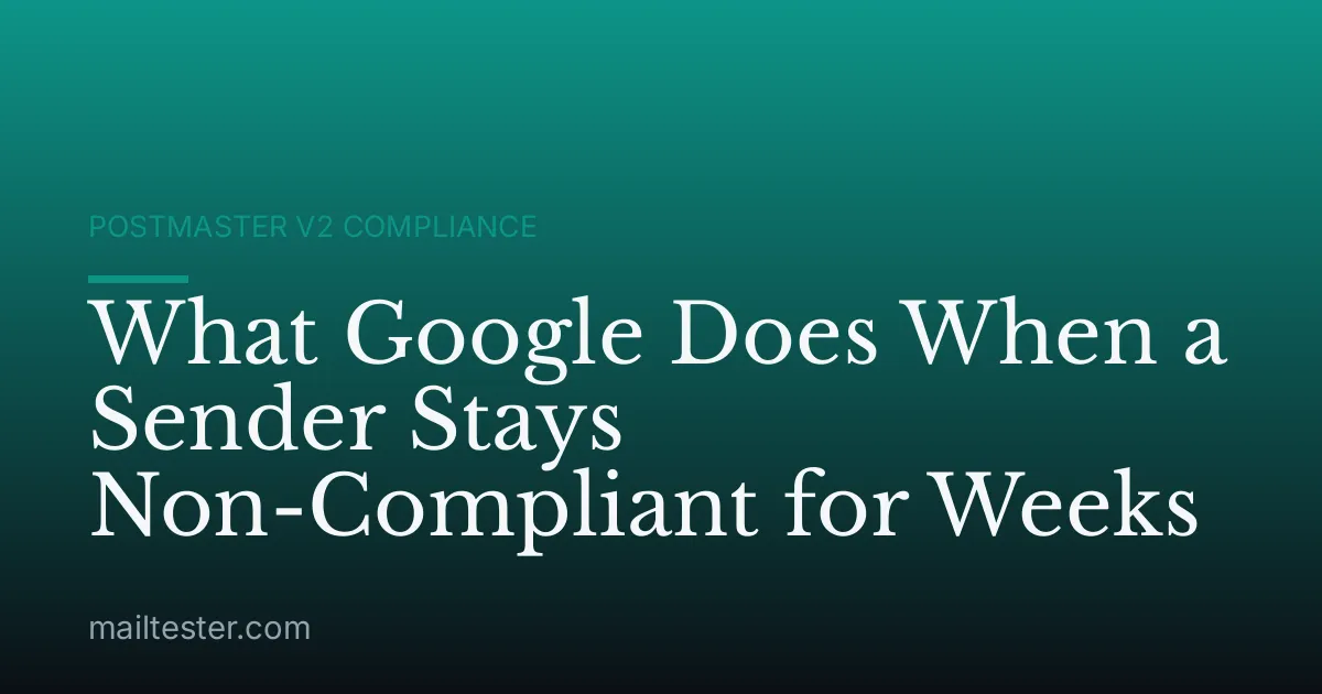 What Google Does When a Sender Stays Non-Compliant for Weeks