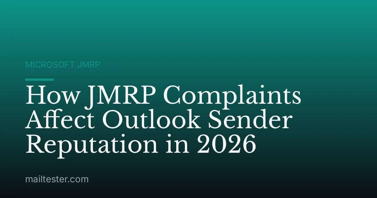 How JMRP Complaints Affect Outlook Sender Reputation in 2026