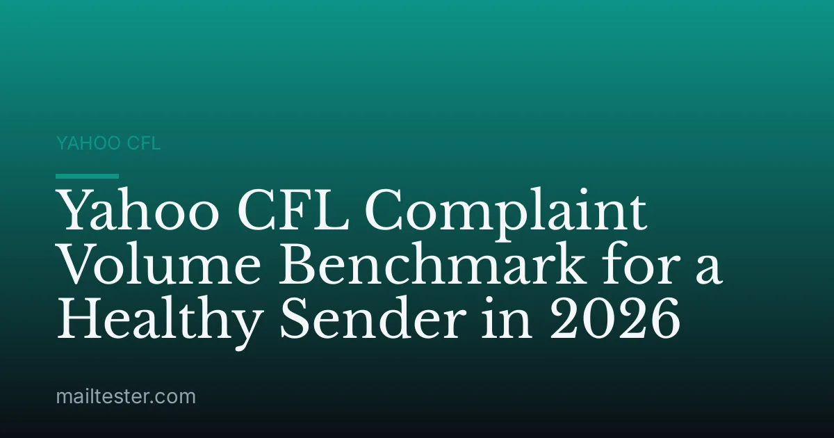 Yahoo CFL Complaint Volume Benchmark for a Healthy Sender in 2026