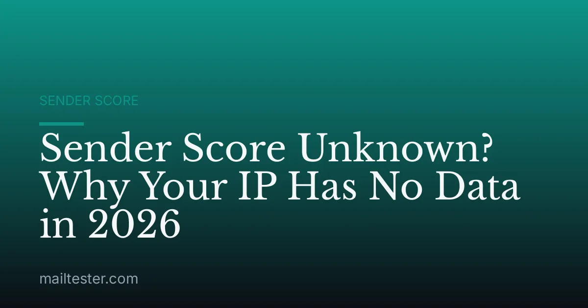 Sender Score Unknown? Why Your IP Has No Data in 2026