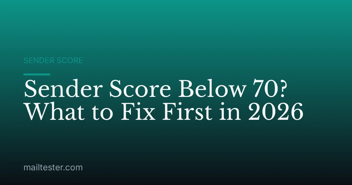 Sender Score Below 70? What to Fix First in 2026