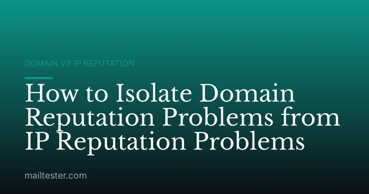 How to Isolate Domain Reputation Problems from IP Reputation Problems
