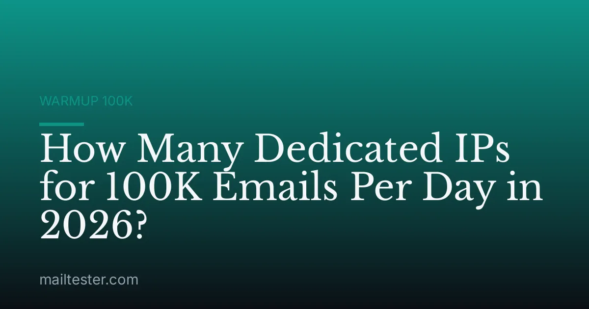 How Many Dedicated IPs for 100K Emails Per Day in 2026?