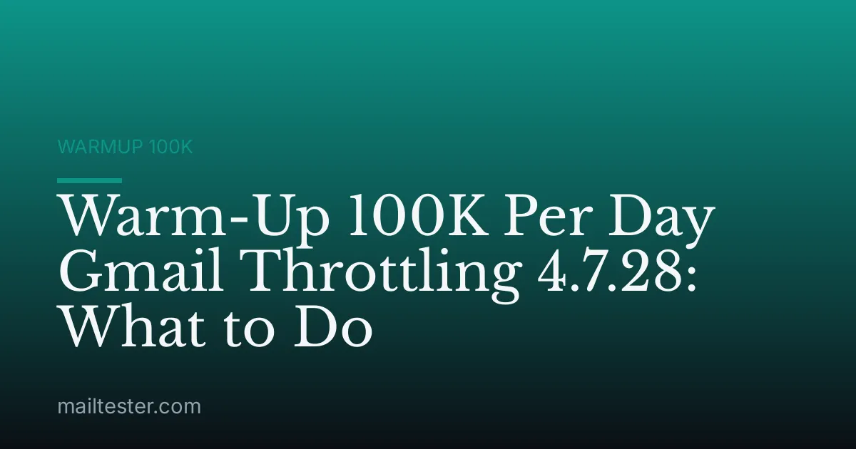 Warm-Up 100K Per Day Gmail Throttling 4.7.28: What to Do