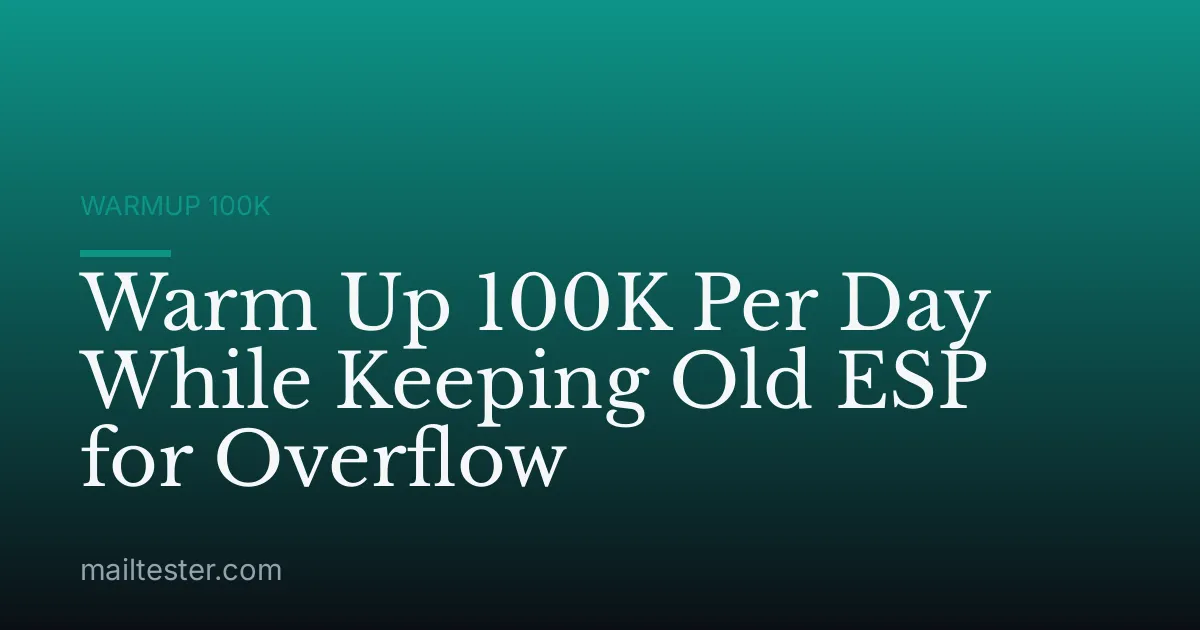 Warm Up 100K Per Day While Keeping Old ESP for Overflow