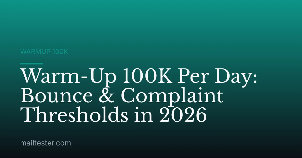 Warm-Up 100K Per Day: Bounce & Complaint Thresholds in 2026