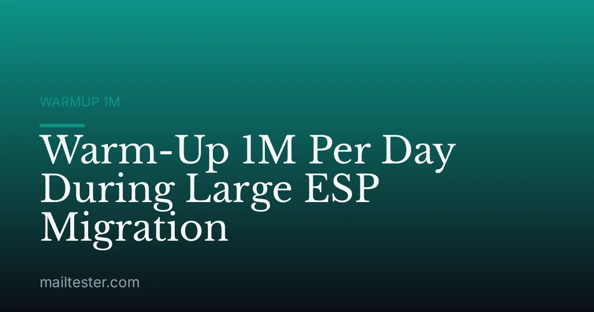Warm-Up 1M Per Day During Large ESP Migration