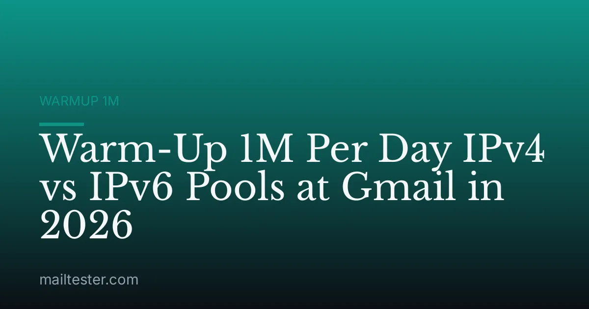 Warm-Up 1M Per Day IPv4 vs IPv6 Pools at Gmail in 2026