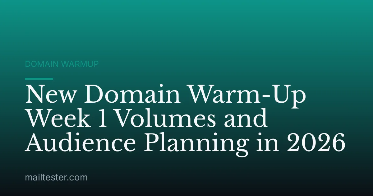 New Domain Warm-Up Week 1 Volumes and Audience Planning in 2026