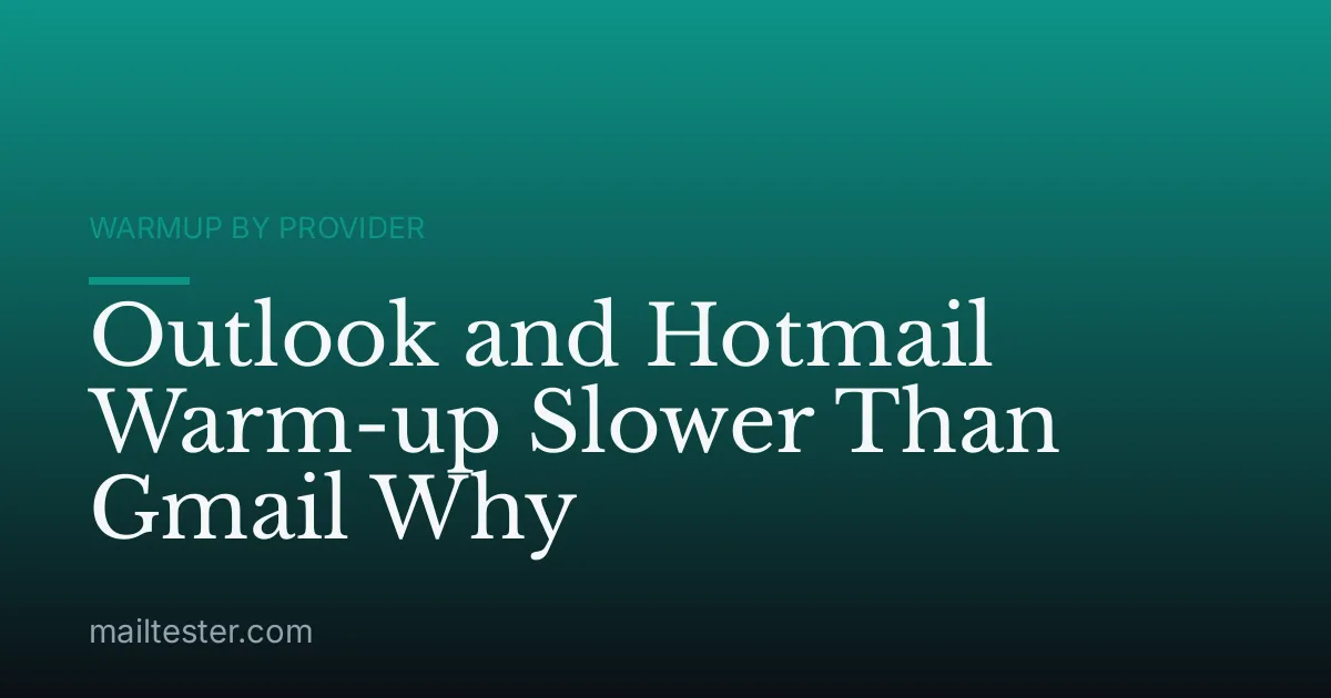 Outlook and Hotmail Warm-up Slower Than Gmail Why