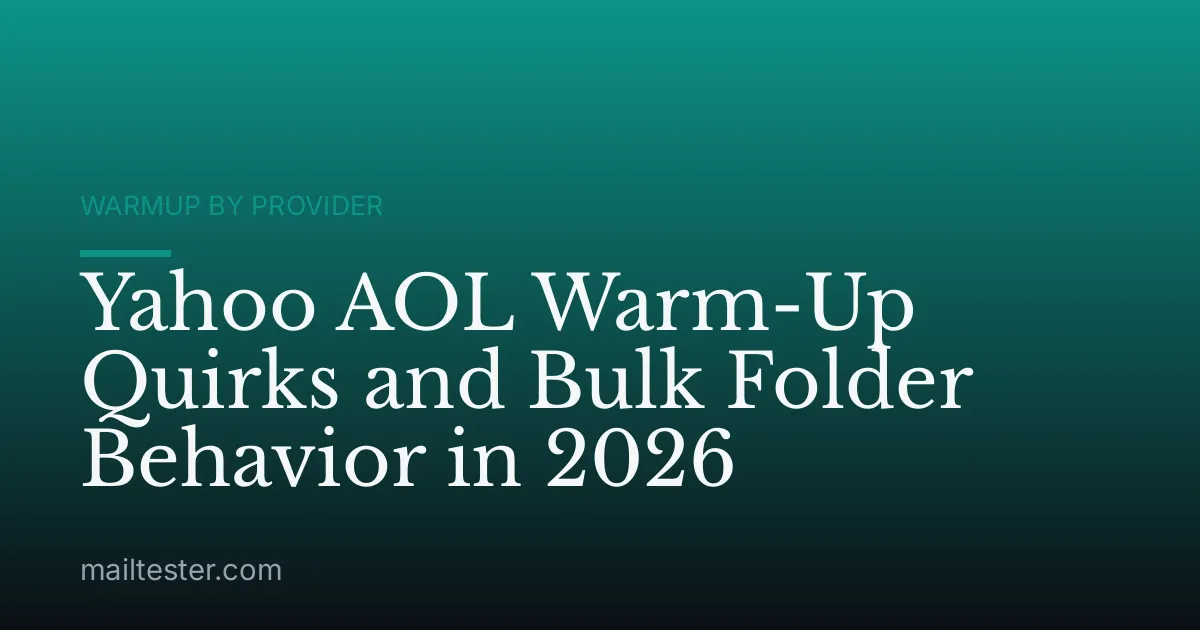 Yahoo AOL Warm-Up Quirks and Bulk Folder Behavior in 2026