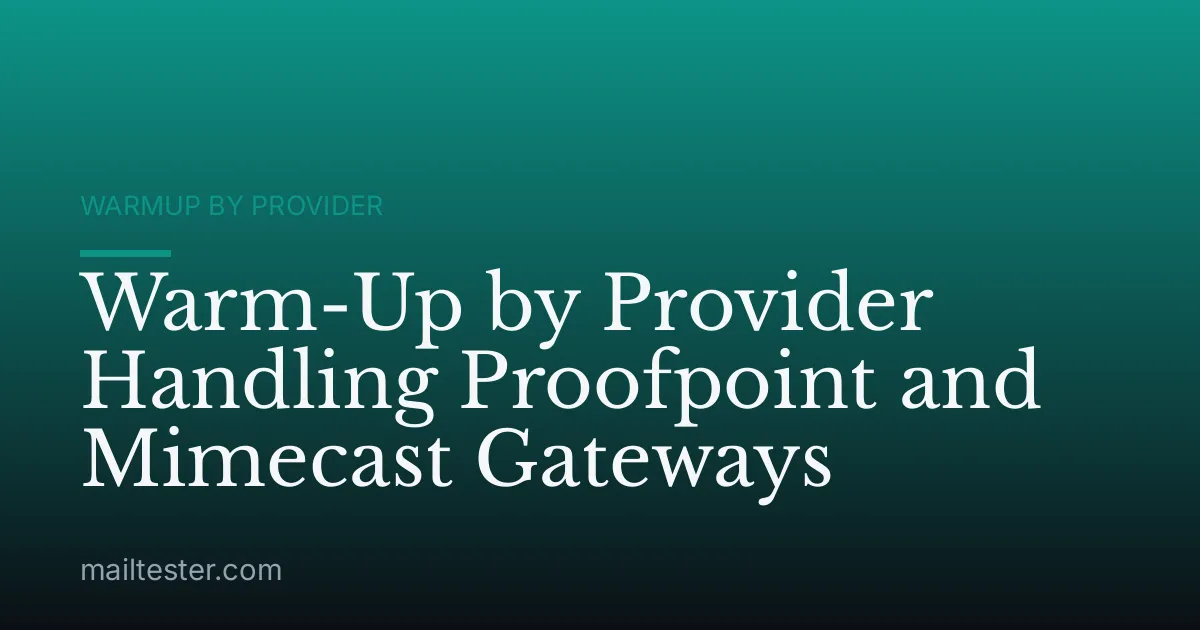 Warm-Up by Provider Handling Proofpoint and Mimecast Gateways