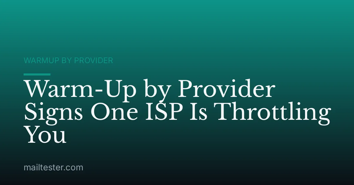 Warm-Up by Provider Signs One ISP Is Throttling You