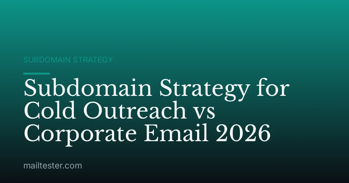 Subdomain Strategy for Cold Outreach vs Corporate Email 2026