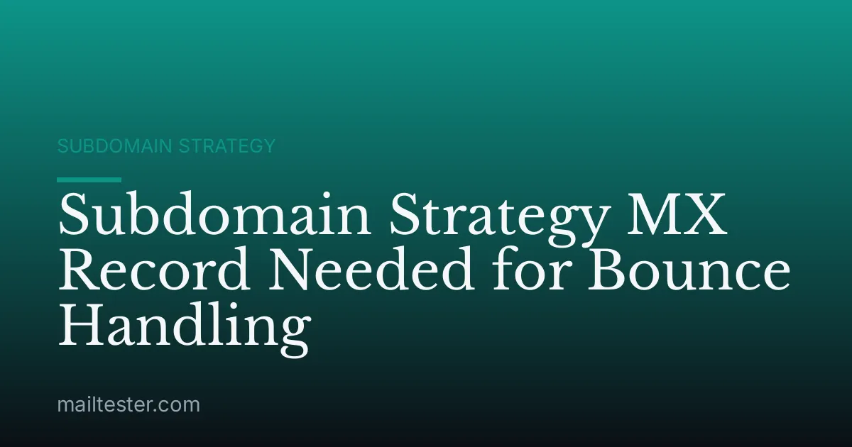 Subdomain Strategy MX Record Needed for Bounce Handling
