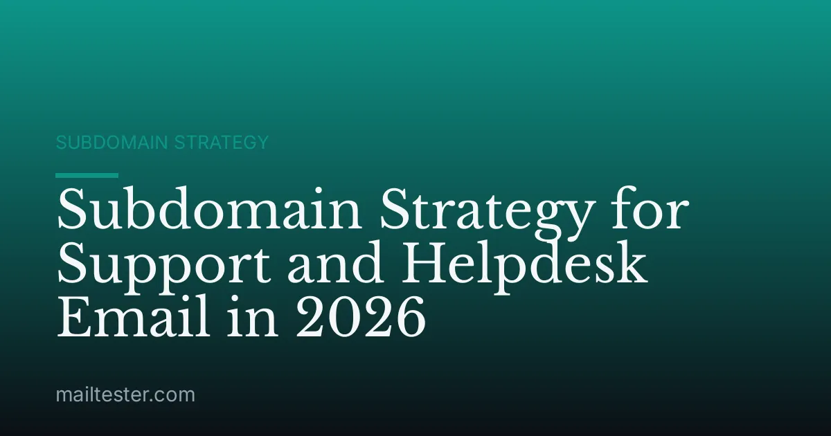 Subdomain Strategy for Support and Helpdesk Email in 2026