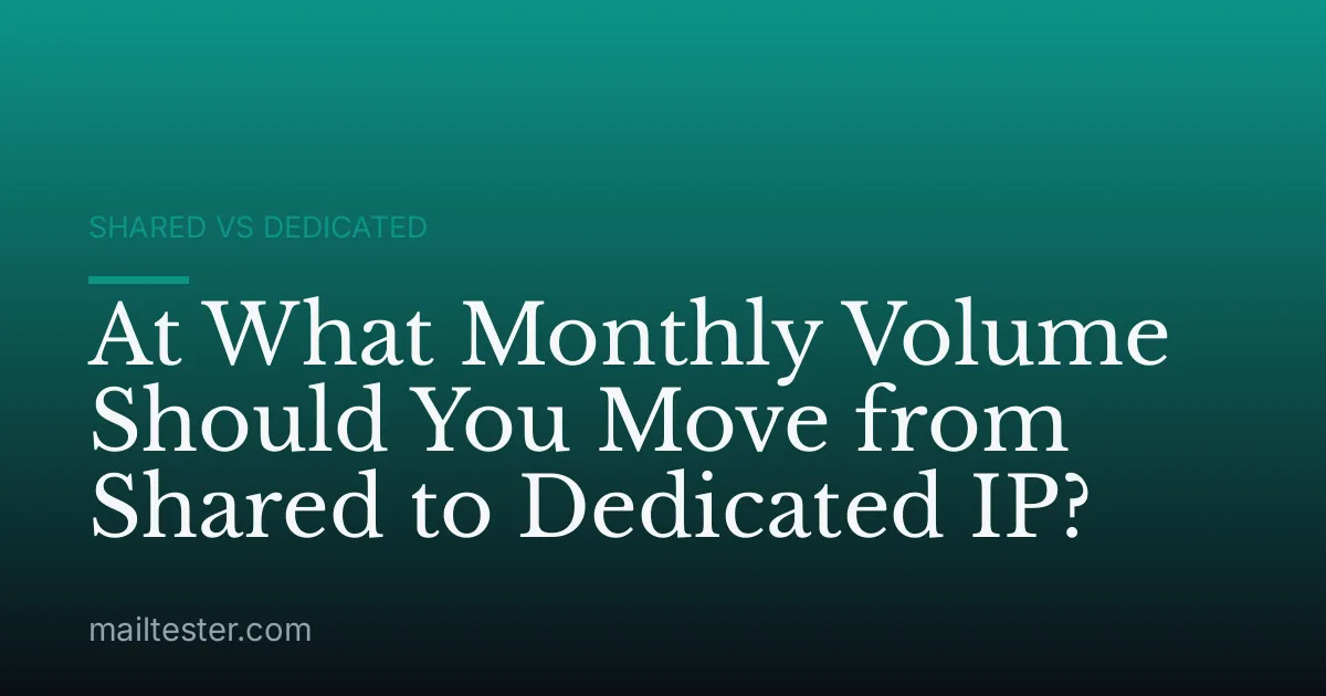 At What Monthly Volume Should You Move from Shared to Dedicated IP?