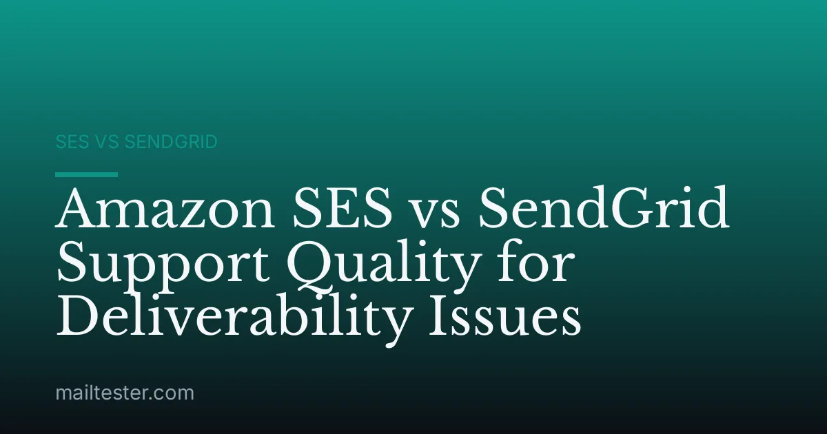 Amazon SES vs SendGrid Support Quality for Deliverability Issues
