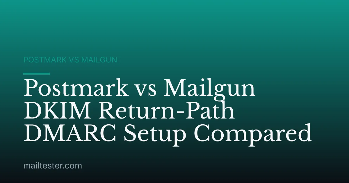 Postmark vs Mailgun DKIM Return-Path DMARC Setup Compared
