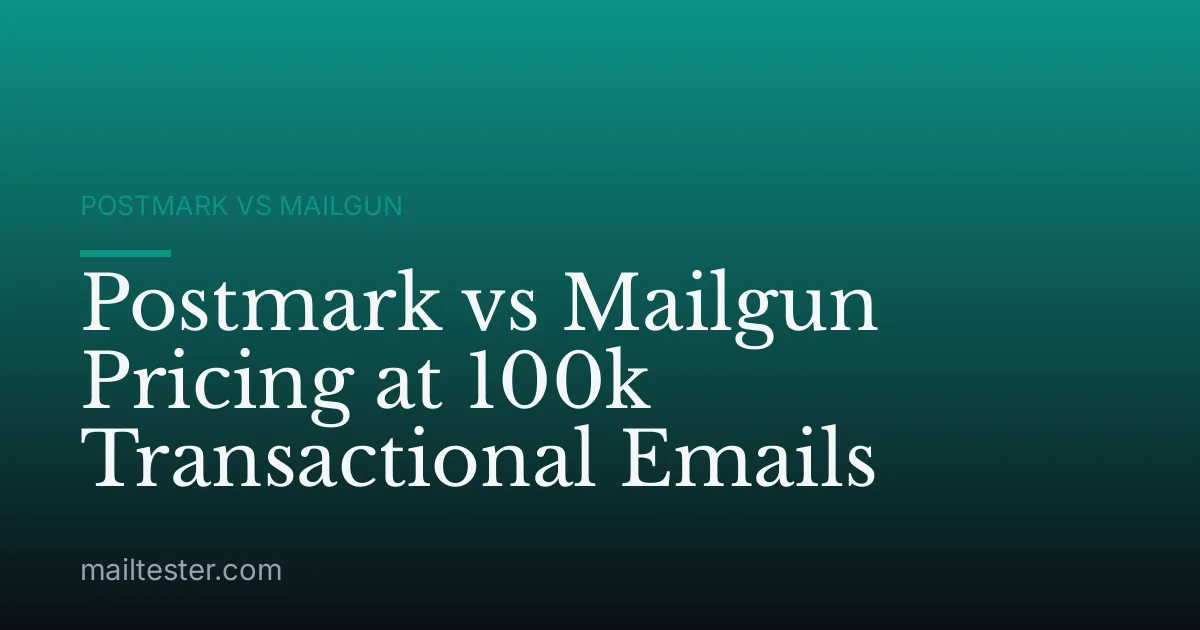 Postmark vs Mailgun Pricing at 100k Transactional Emails
