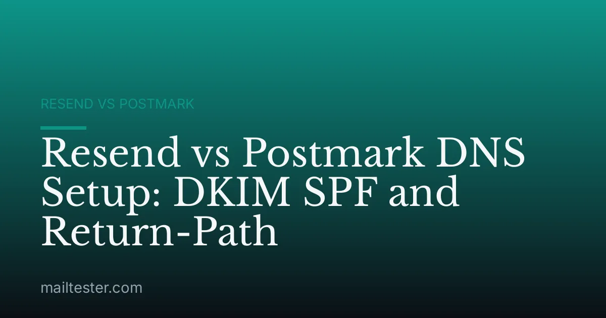 Resend vs Postmark DNS Setup: DKIM SPF and Return-Path