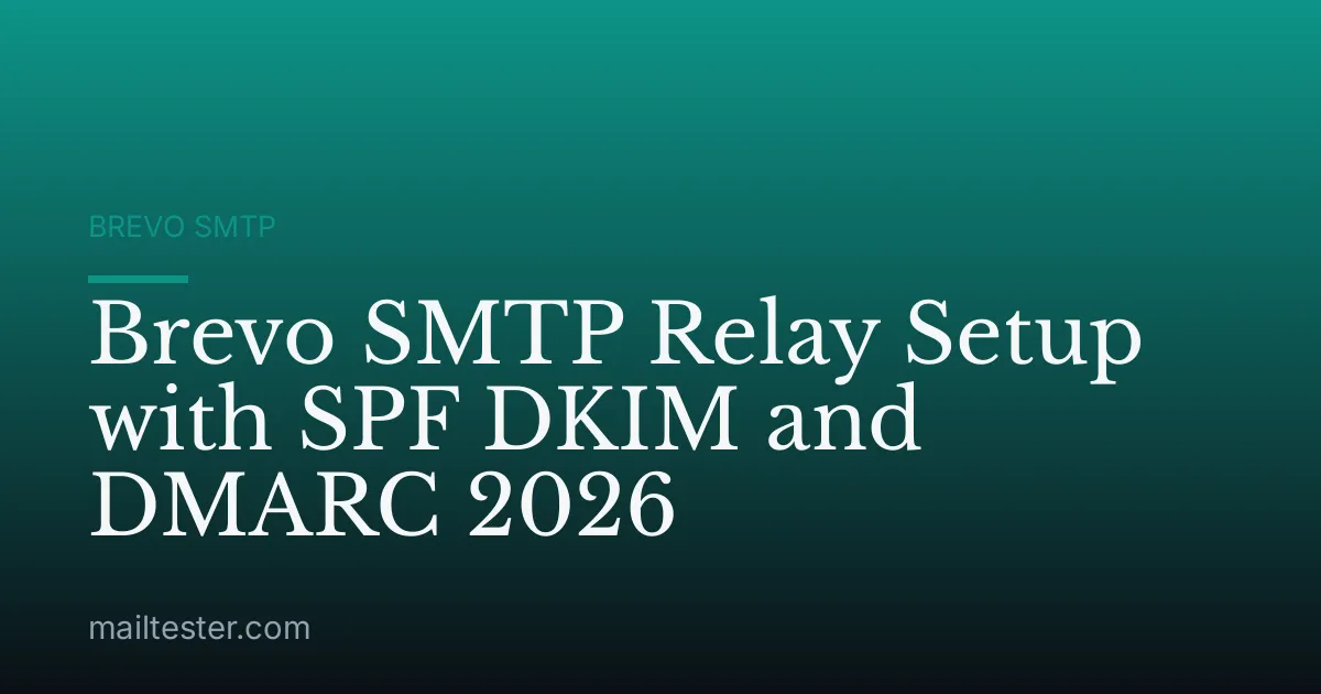Brevo SMTP Relay Setup with SPF DKIM and DMARC 2026
