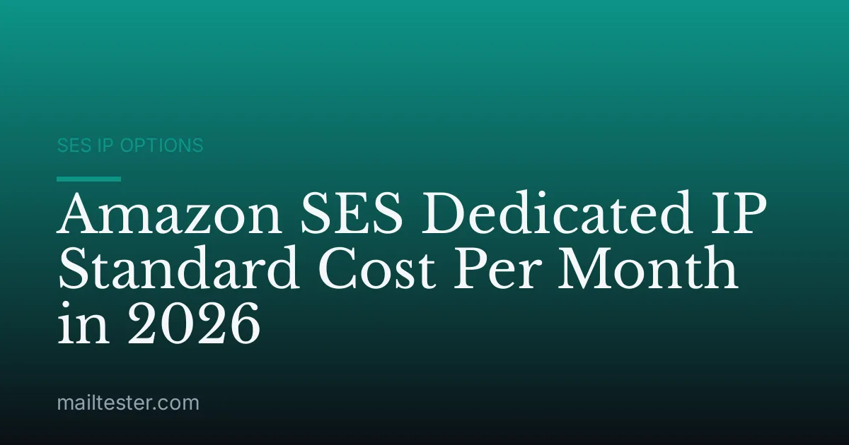 Amazon SES Dedicated IP Standard Cost Per Month in 2026
