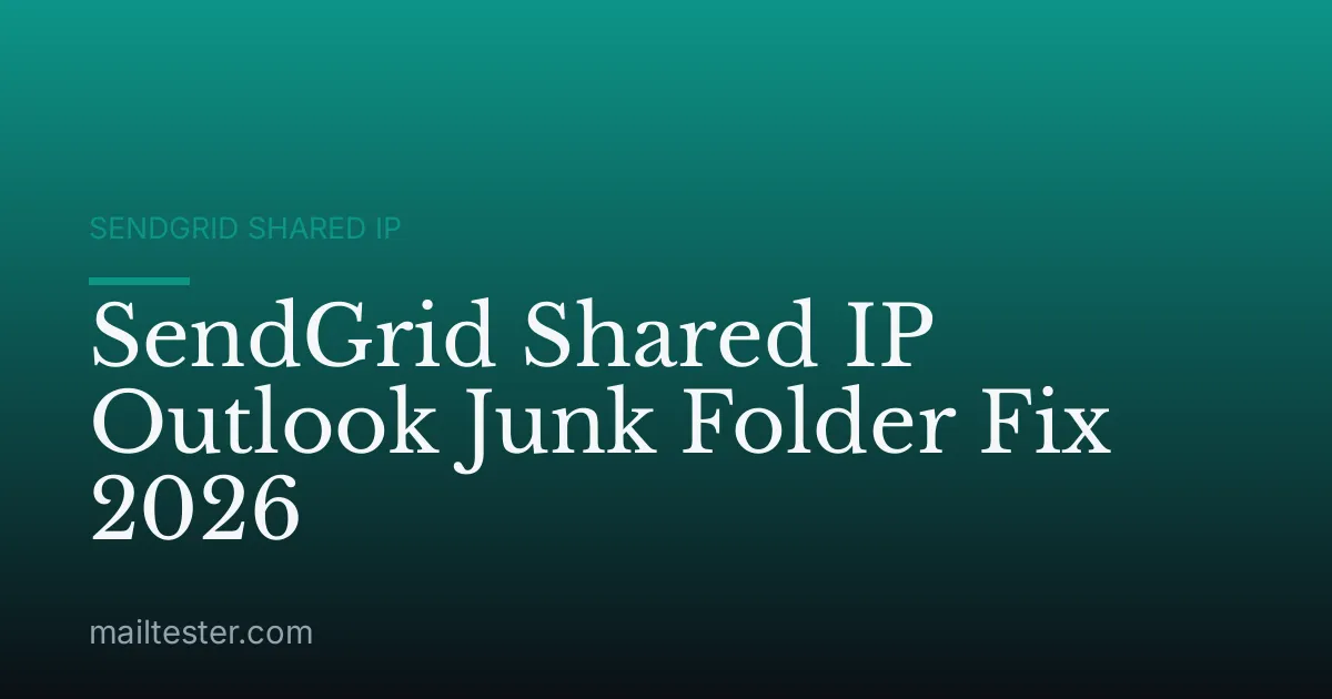 SendGrid Shared IP Outlook Junk Folder Fix 2026
